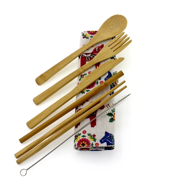 Kid Lunch Box Japanese Style Table Set Salad Spoon And Fork Bamboo Cutlery