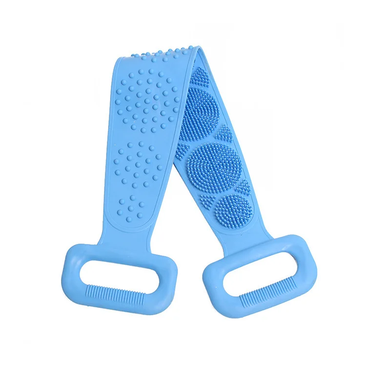 Soft Bristle &Massage Dots Silicone Bath Belt Back Body Skin Cleanser Scrubber Exfoliating Bath Towel