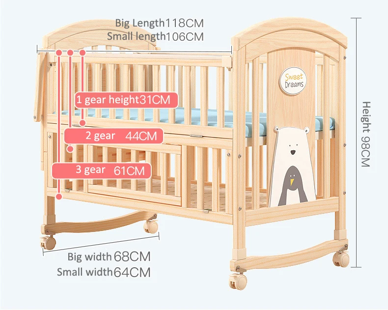 New Swing Baby Cribs Free Sample Baby Furniture Kids Cot Bed