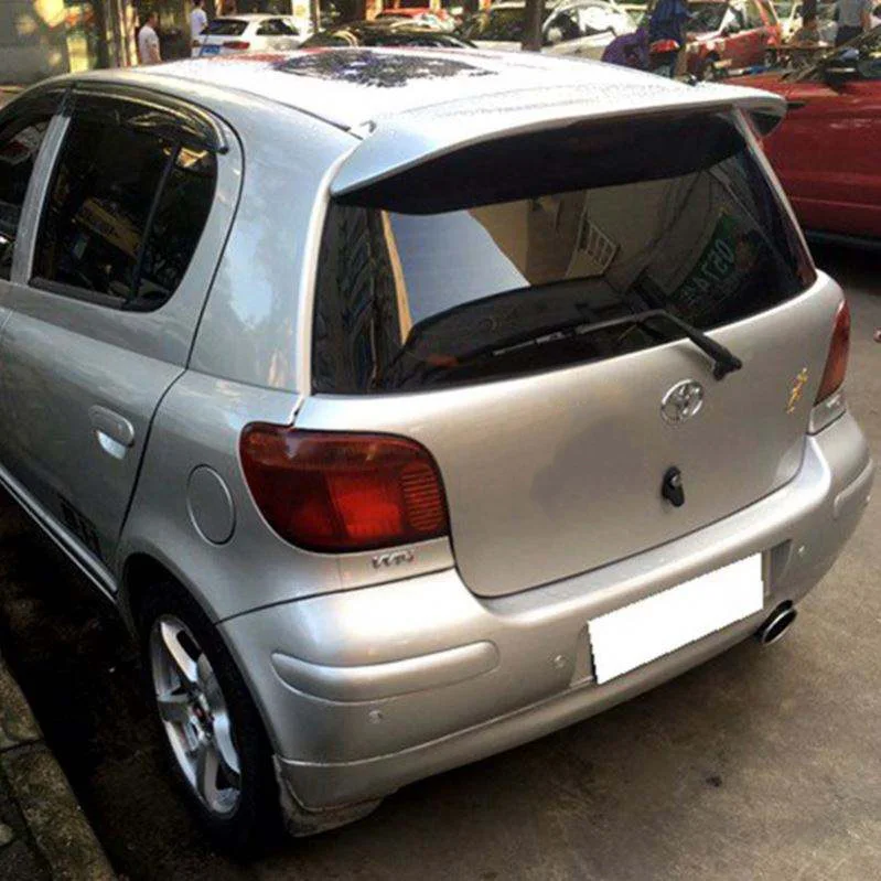 Use For Toyota Vitz 2002-2011 Spoiler ABS Plastic Forging Carbon Fiber Look Rear Trunk Wing Car Body Kit Accessories