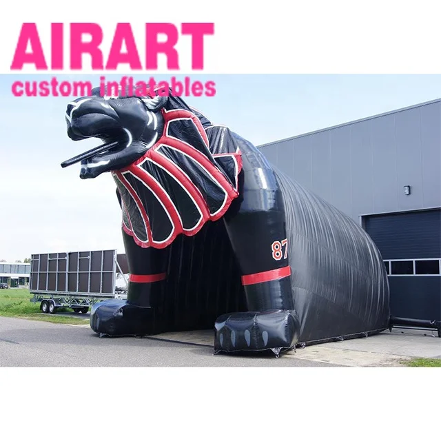 Giant advertisement inflatable mascot tunnel inflatable tiger football tunnel for game entrance