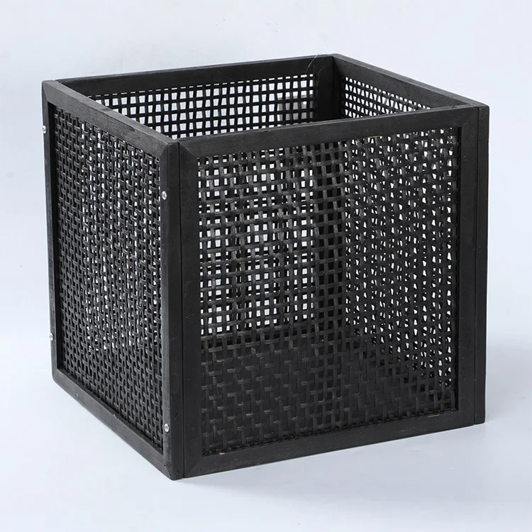 China supplier friendly handmade wooden bamboo square storage box sundries storage basket cabinet basket customized