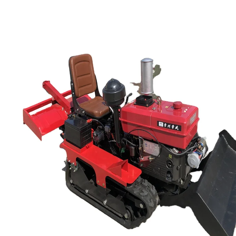 25 horsepower Small Four-Wheel Sitting Drive Crawler Tractor with Rotary Tiller