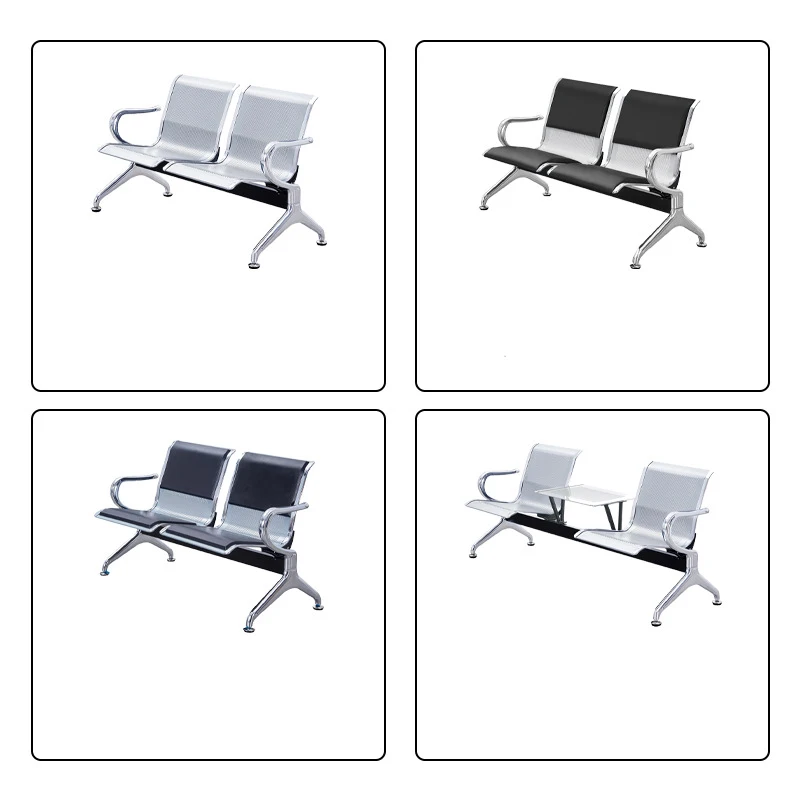PU Hospital and Other Waiting Chairs Multi-position Airport Chair Stainless Steel Public Row Manufacturer