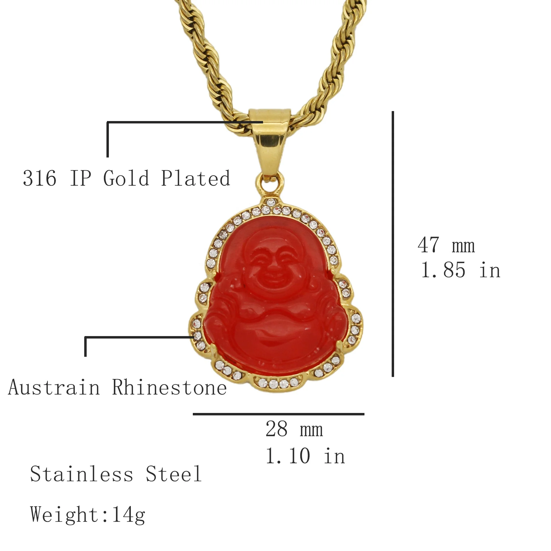 VAF Wholesale Green Gold Jade Buddha Mini Small Pink Orange Lavender Collier Budda Bhudda Buddah Stone Pendant Necklace