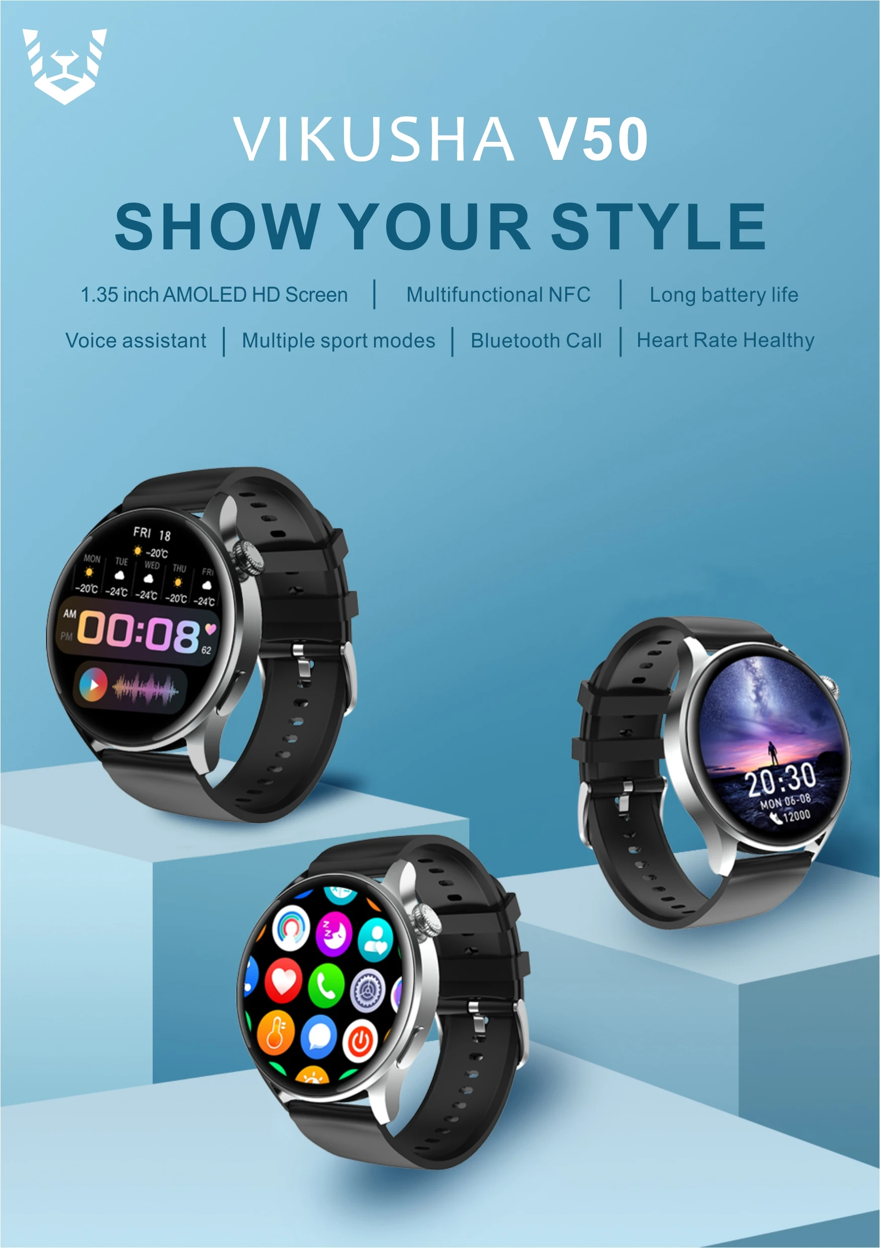 Wholesale Blue Children Latest Model Sports Smart Watch Bracelet With Temperature