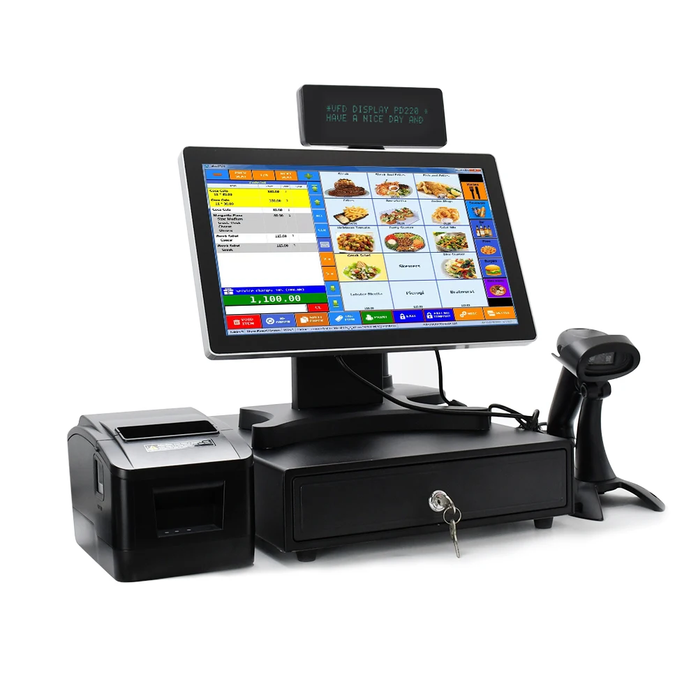 POS Machine Waterproof 15.6 inch POS System Windows 10 system Compatible Waterproof POS Terminal