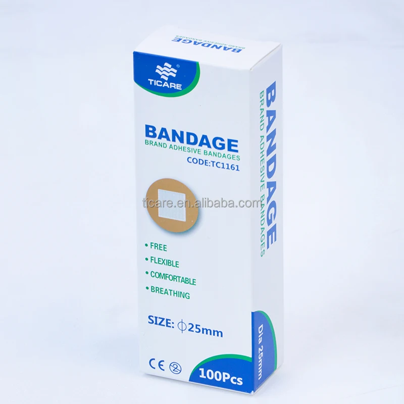 Ticare Brand Latex-Free Round Band Aid 25mm Round Adhesive Bandage Wound Plaster