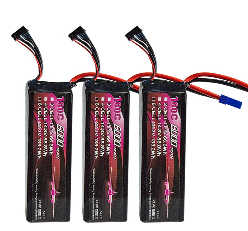 High quality low price powerful LYW 6000mAh 100C 14.8V FPV drone battery lithium polymer battery