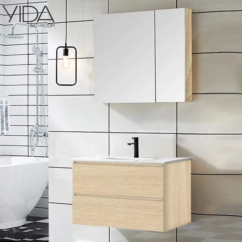 Best Price Plywood Vanities Modern Bathroom Cabinet Wood with LED Mirror