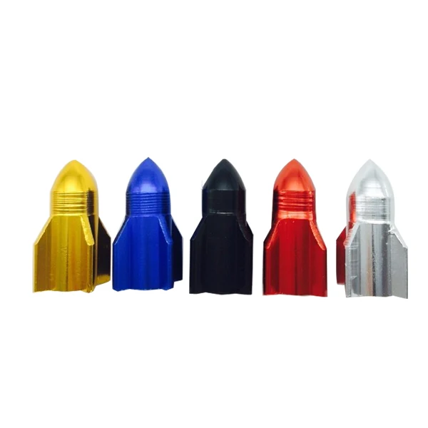 Aluminum Alloy Rocket shape tire tube valve Car Tire Dustproof  Colorful Valve