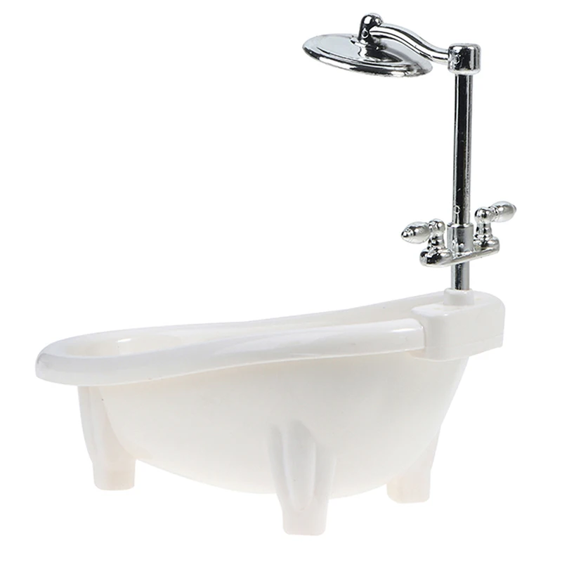 1/6 Dollhouse Miniatures Bathtub Furniture Bathroom Accessories For Doll House Decor Kids Pretend Toys Gift