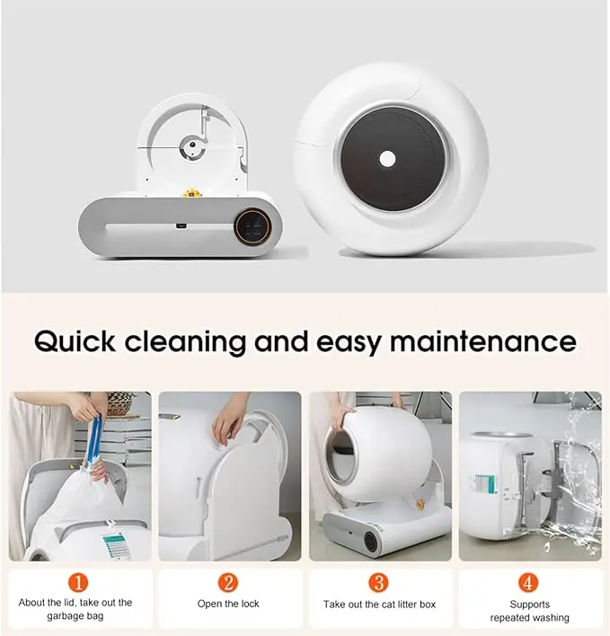 Self-Cleaning Cat Litter Box Large Capacity Automatic Cats Toilet WIFI App Control smart Auto Cleaning Cat Litter Box