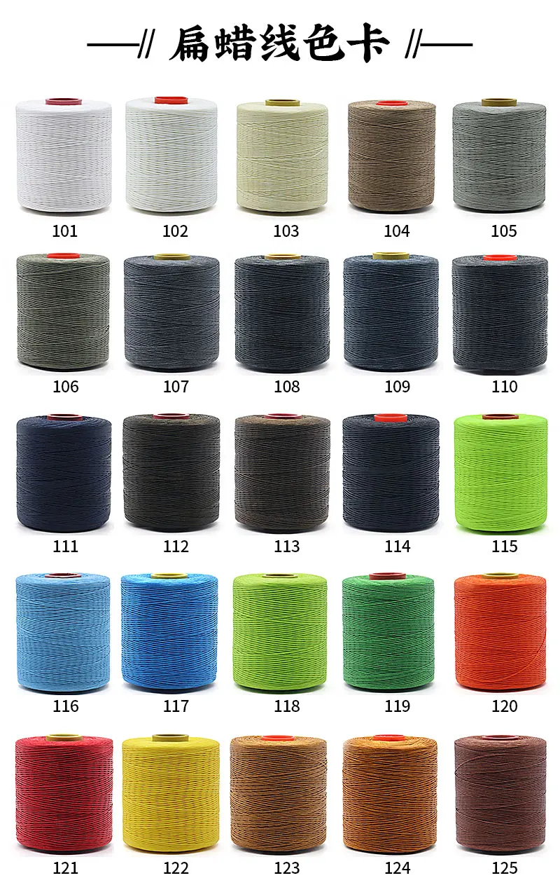 Kangfa 0.8mm 1mm Polyester Handmade Braid Waxed Waxed Thread For Leather 700M 210D/16