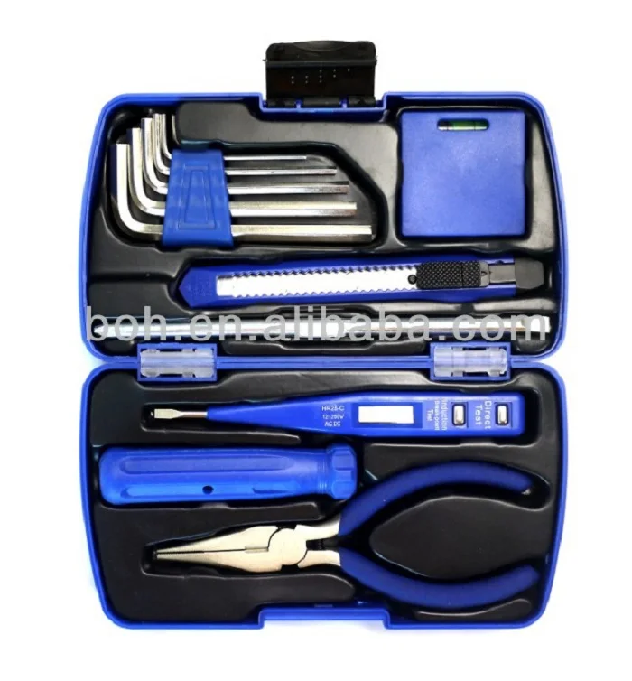 10pcs Hot sales promotional multi mini hand tool set box kit for gift and  household repair tool kit