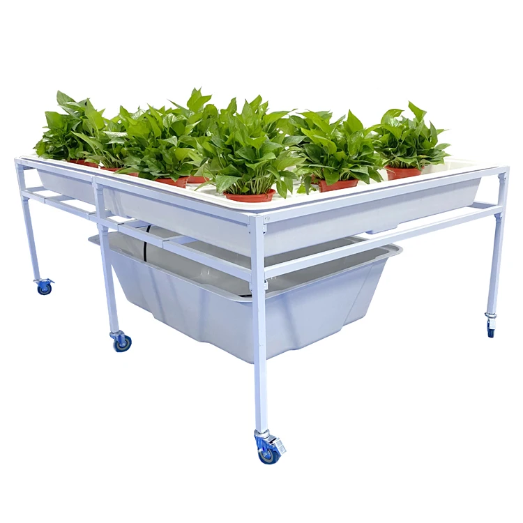 Hydroponic Flood Drain Tray Stand 4x8 Feet Flood Tables Low Height Grow Table With Caster Wheel