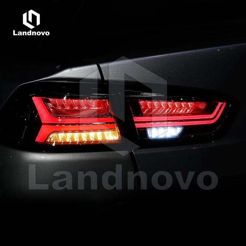 Landnovo hot selling body parts modified car reversing parking car rear light for 09 mitsubishi lancer tail light full led