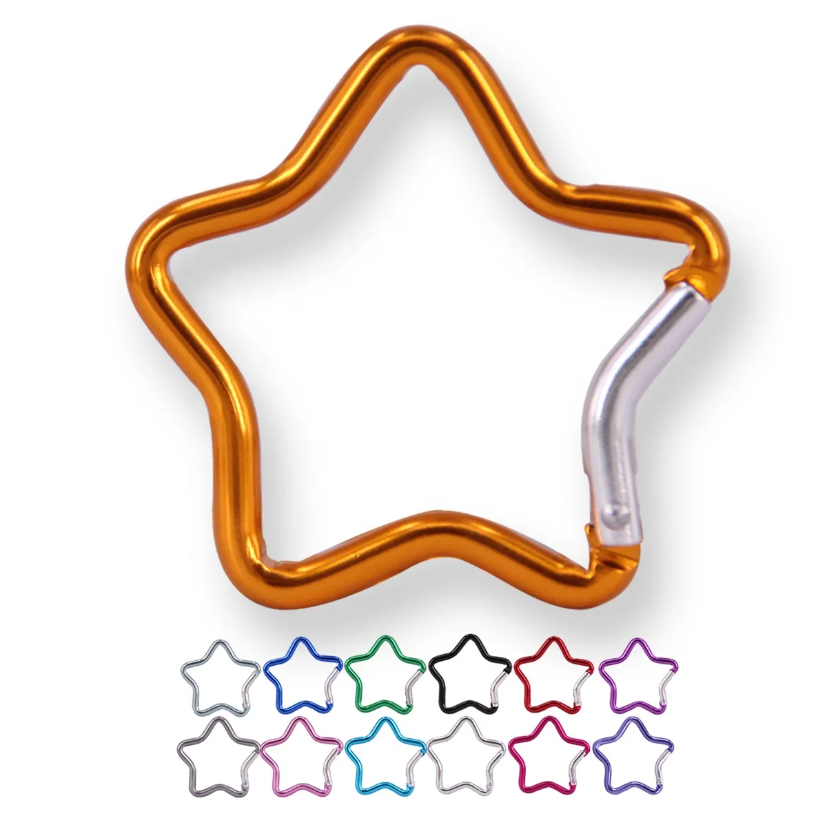 5# 50mm star shaped hardware snap hooks aluminum alloy metal clip spring carabiner  for pet bowl or charger/camping hiking/