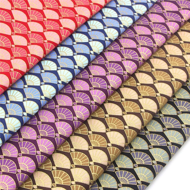 
Wholesale 5 pcs Single Color Small Folding Fan Fishscale Pattern Printing Handmade DIY Cotton Fabric Patchwork For Bedding 