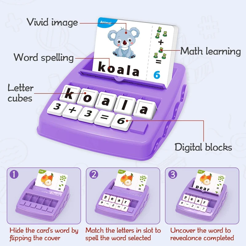 2 in 1 Educational Games Matching Letter Game Spelling Toys & Sets for Kids,Preschool Learning Toys for 3 Years Old