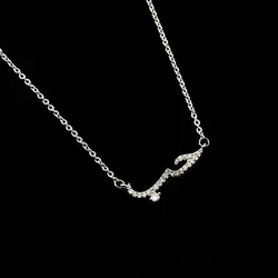 Zircon jewelry rose gold Arabic love declaration Necklace Charm woman crystal jewelry necklace
