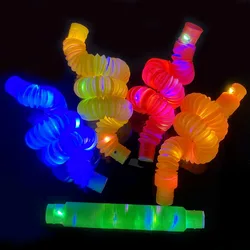 Funny Party Supplier Stress Relief Luminous Plastic Sound Fidget Pipe Tube Toy