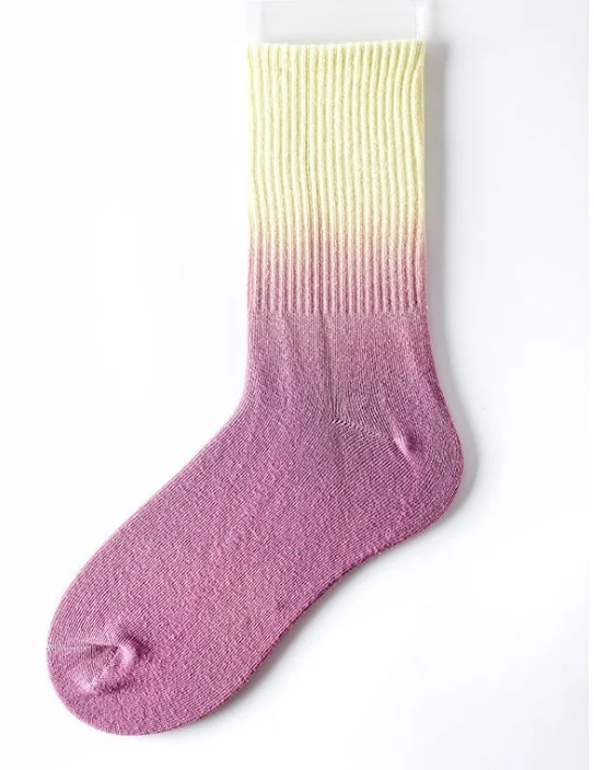 Cotton Dangle Dye Gradient Tube Sock Tie-Dye Men Women Grip Colorful Cotton Tie Dye Skate Wholesale Socks