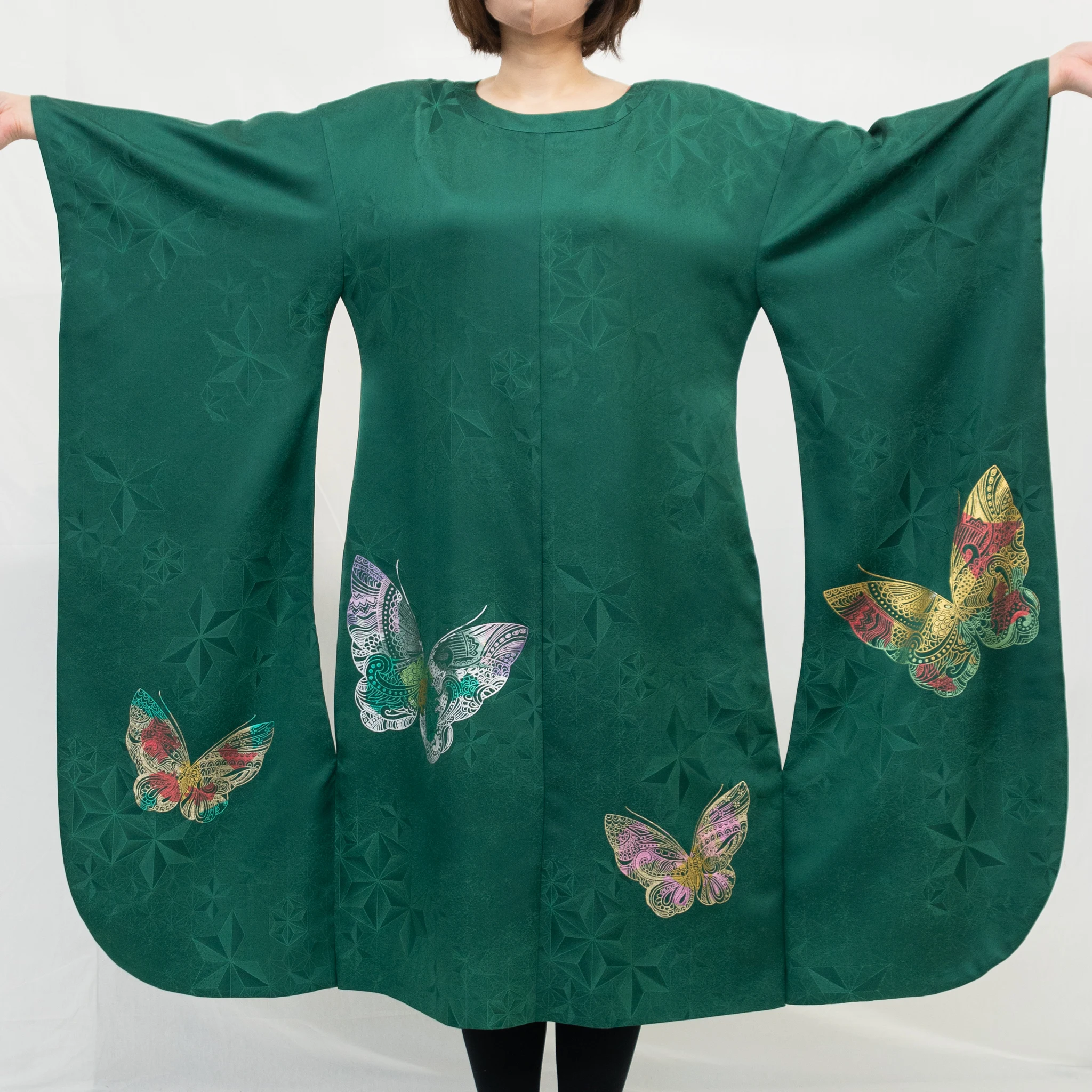 New Japanese Formal Style satin silk kimono mujer robe dress