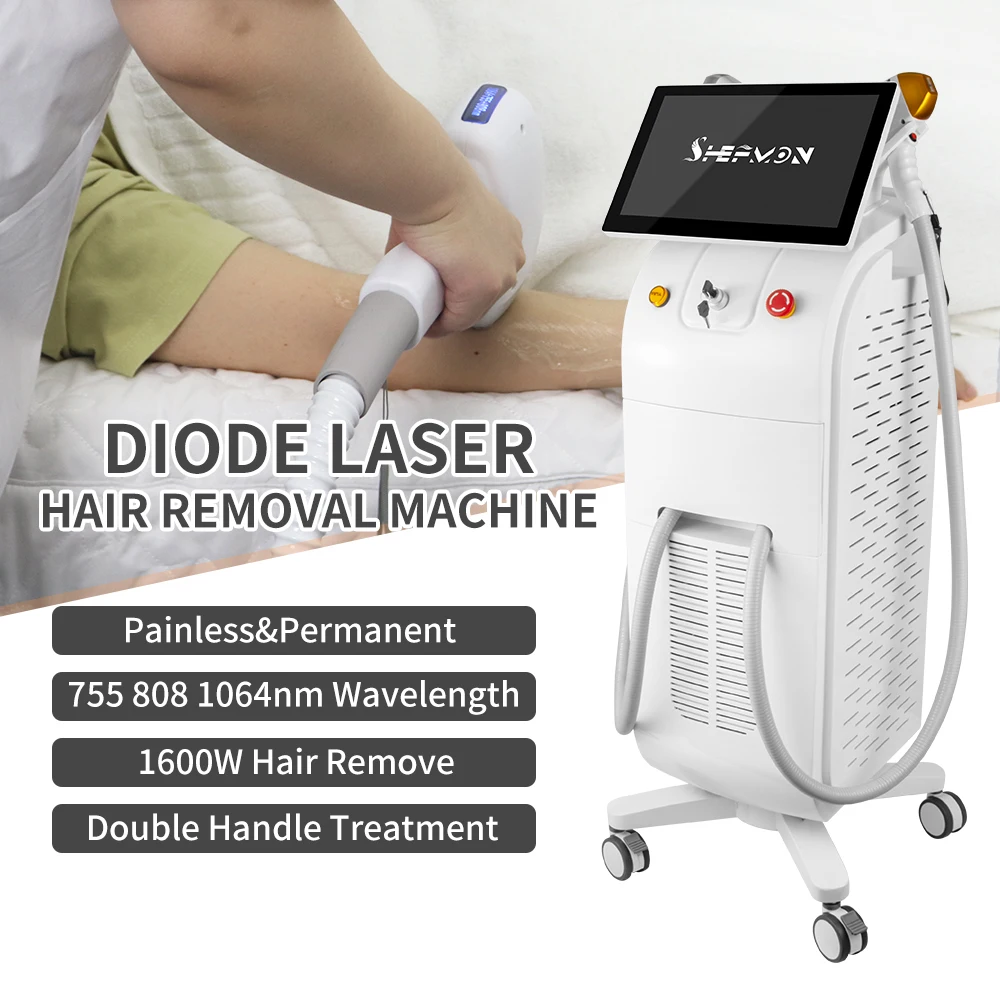 Permanent 808Nm Diode Laser Hair Removal Machine Stationary 3 Wavelength Laser Hair Removal Machine
