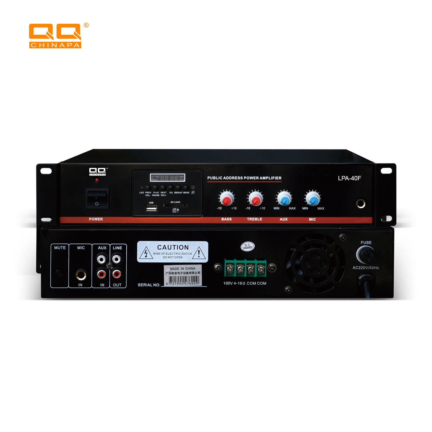 QQCHINAPA Home Audio 100V Mini Sound Equipment Mixer Amplifier With Blue tooth,FM,USB,Remote control