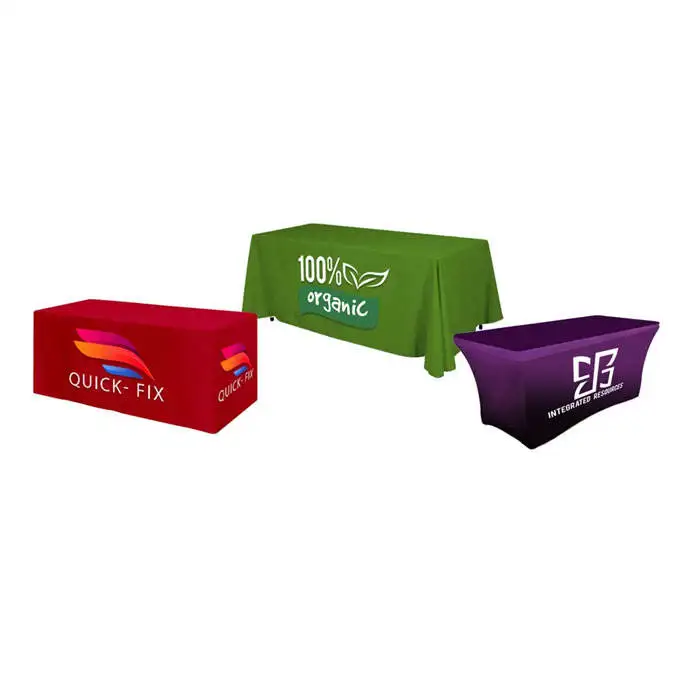 High Quality NO MOQ Full Color Graphic 4ft 6ft 8ft Spandex Indoor Outdoor Custom Table Cloth