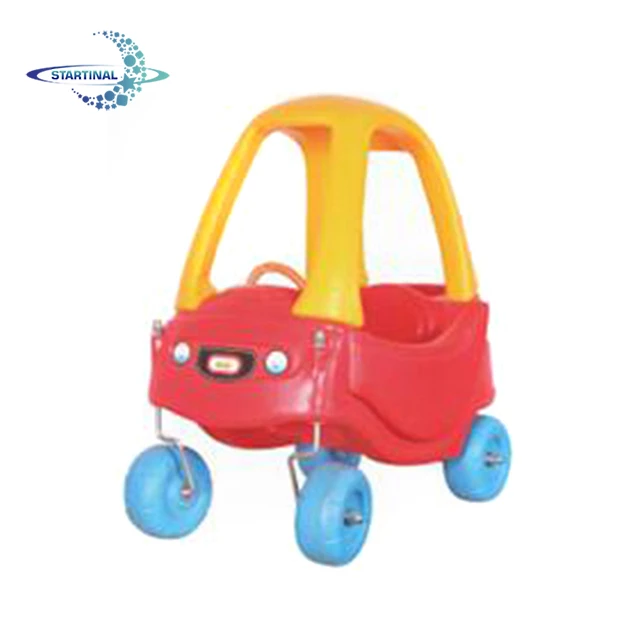 Indoor children ride on toy plastic cartoon car for kindergarten