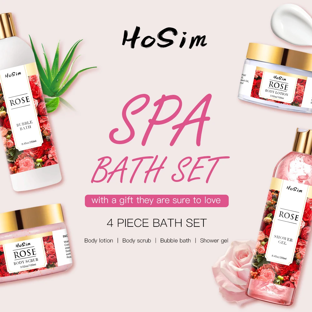 Organic Body Wash Women Bath Shower Rose Ingredients Natural SPA Luxury Bubble Bath Gel