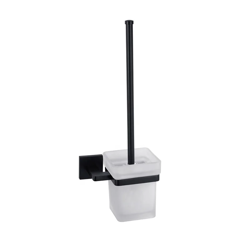 
bathroom hotel luxury apartment black wall cleaning toilet brush 