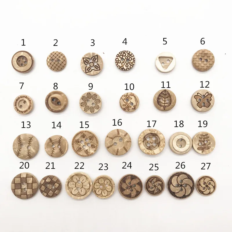 Environmental  Multi-style coconut buttons