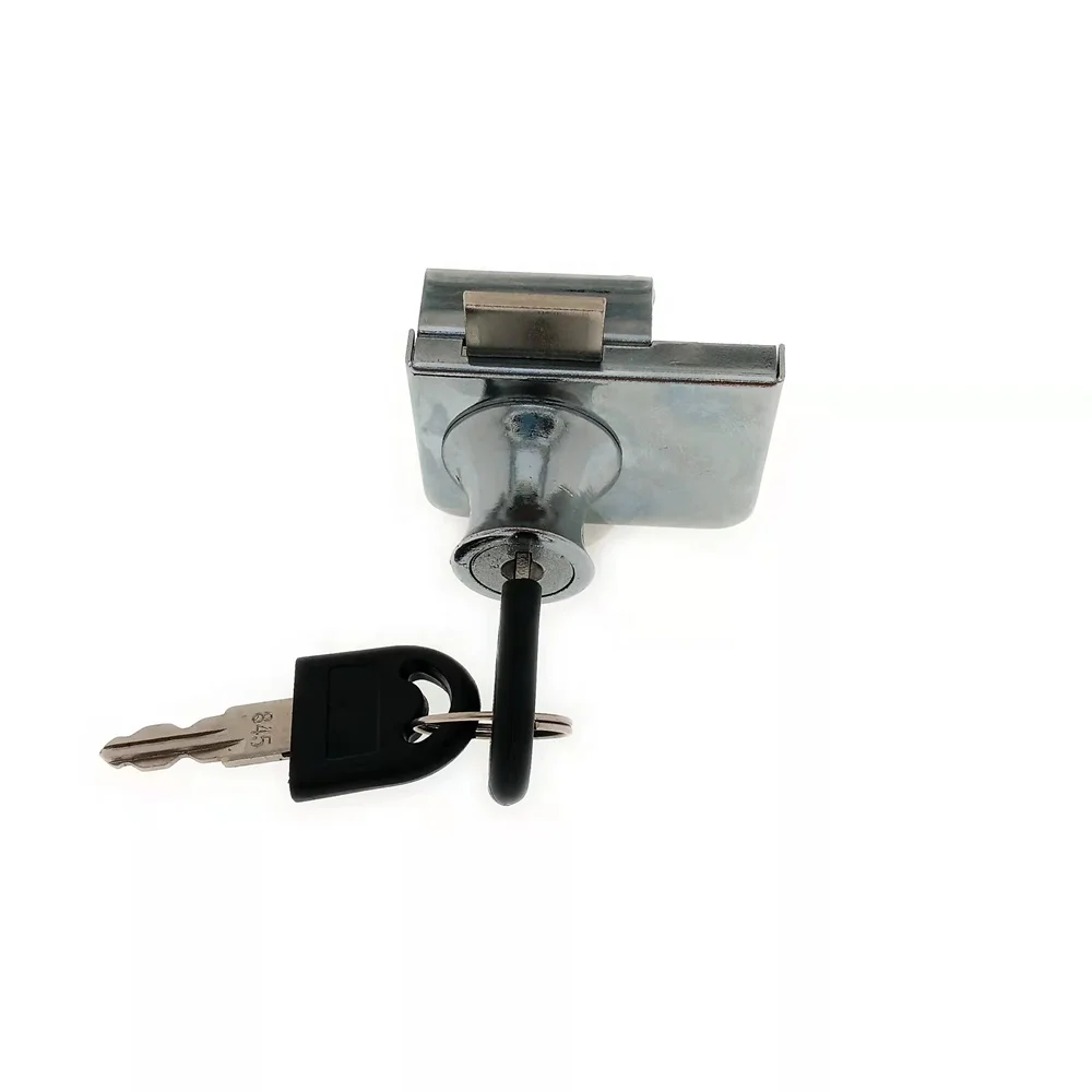 409 Zinc Alloy Showcase Lock No Drill Glass Door Lock Display Cabinet Drawer Lock with Key for 5.5-9.5mm Glass Door