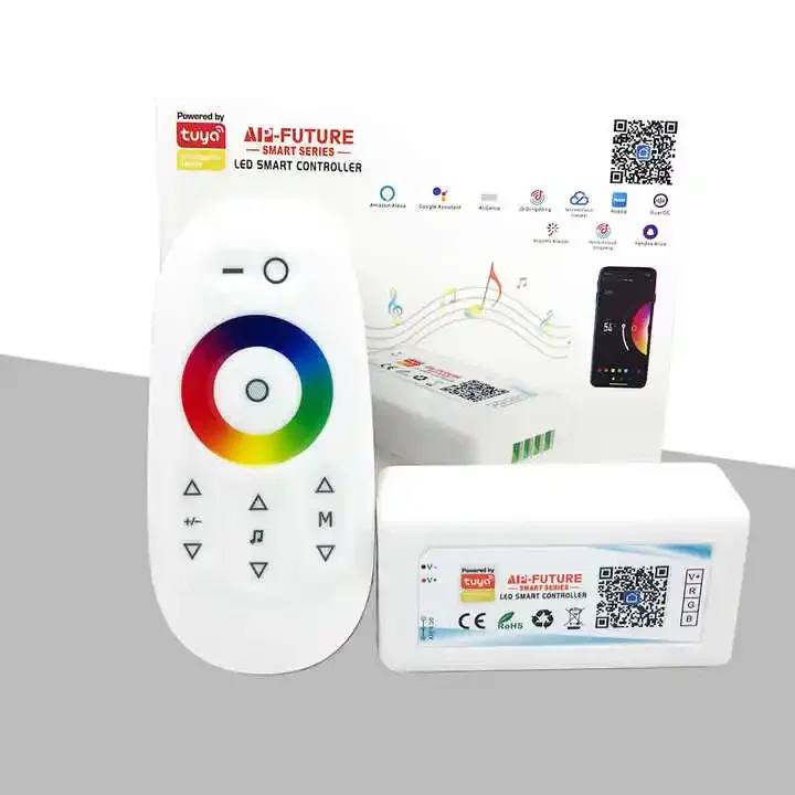 Wi-Fi умный контроллер Tuya Alexa Google Home голосовой DC5-24V Одноцветный диммер CCT RGB RGBW 5 в 1 Светодиодная лента приложение RF 2 4 г
