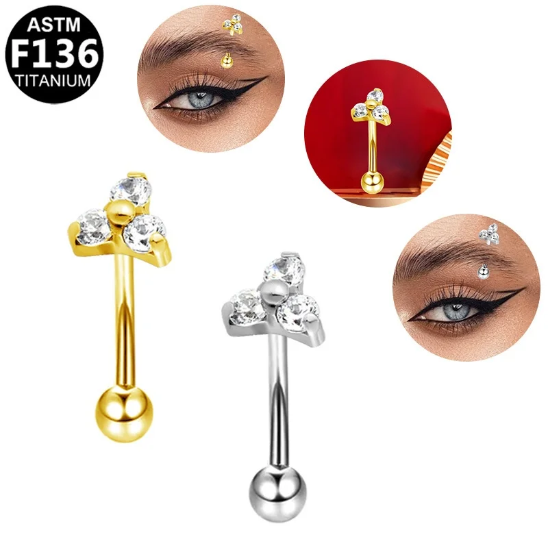 Gaby High-End F136 Titanium Alloy Puncture Eyebrow Nail Simple Basic Fashion Piercing Jewelry