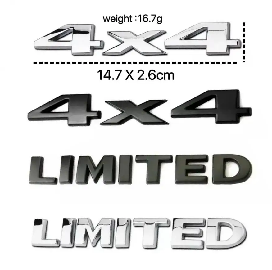 Customized ABS Plastic Letter Sticker Chrome Black Car Emblem Badge