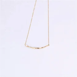 Jewelry 18K Gold Plated Mobius Twist Lines Clavicle Necklace Stainless Steel Jewelry Wholesale