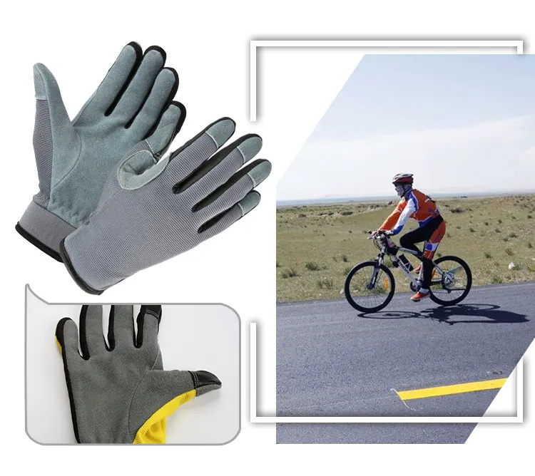 Ozero Split Deerskin Leather Other Sports Workout Bike Gloves Ful Finger Touch Screen Women .