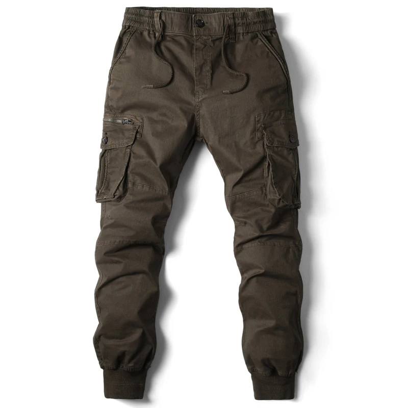 Wholesale Causal Sports Wearing Long Cargo Washed Pants With Side Pockets Stacked Jogger Trousers Man