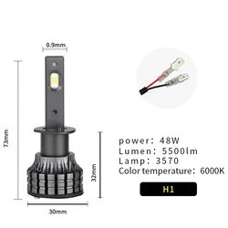 Cheapround 48W 5500LM auto motorcycle mini h7 h11 h4 h1 led headlights 80W 8000LM for Auto Car
