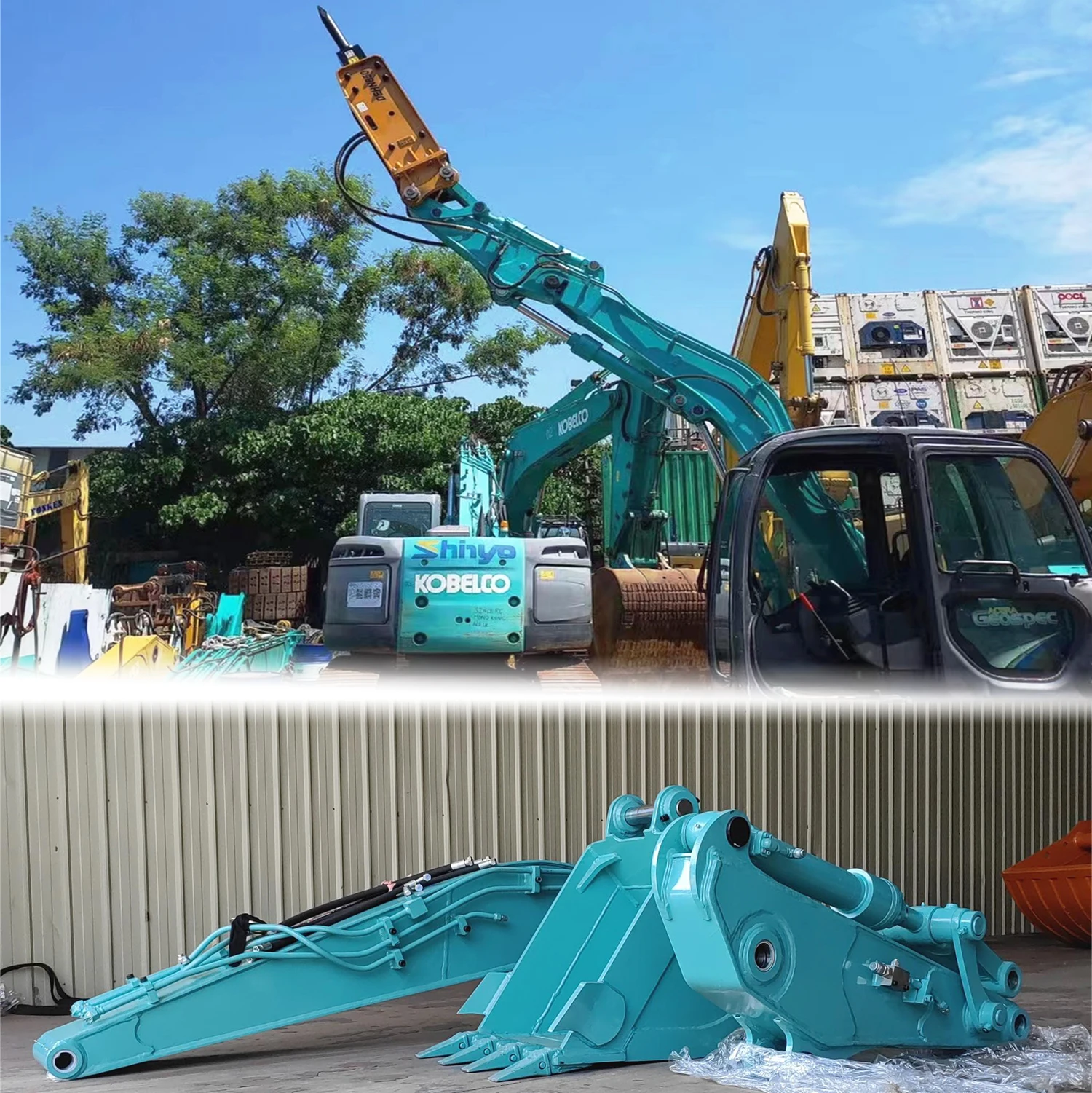 Hydraulic Tunnel Excavator Arm Excavator Rock Tunnel Arm Excavator Arm for Tight Tunnels Suitable for 6-50T Cat Komatsu Hitachi
