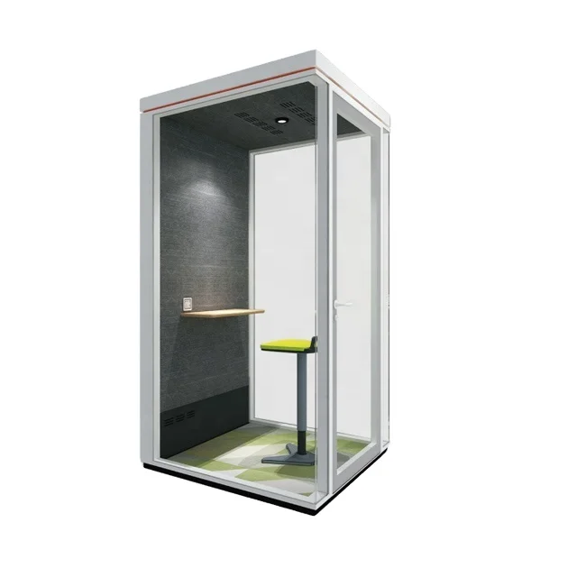 Telebooth soundproof single person office pod silent work station one people office privacy telephone booth