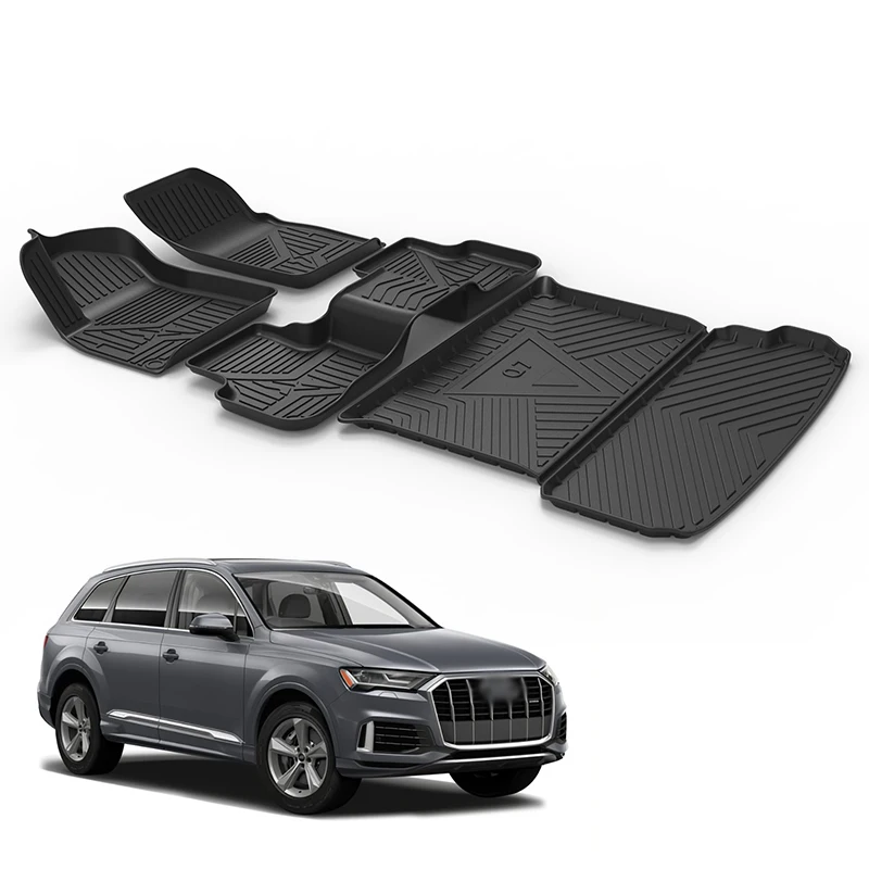 Auto Interior Accessories Anti Slip Rubber Rear Trunk Mat 5 Seats Luxury Car Floor Mat for Audi Q7