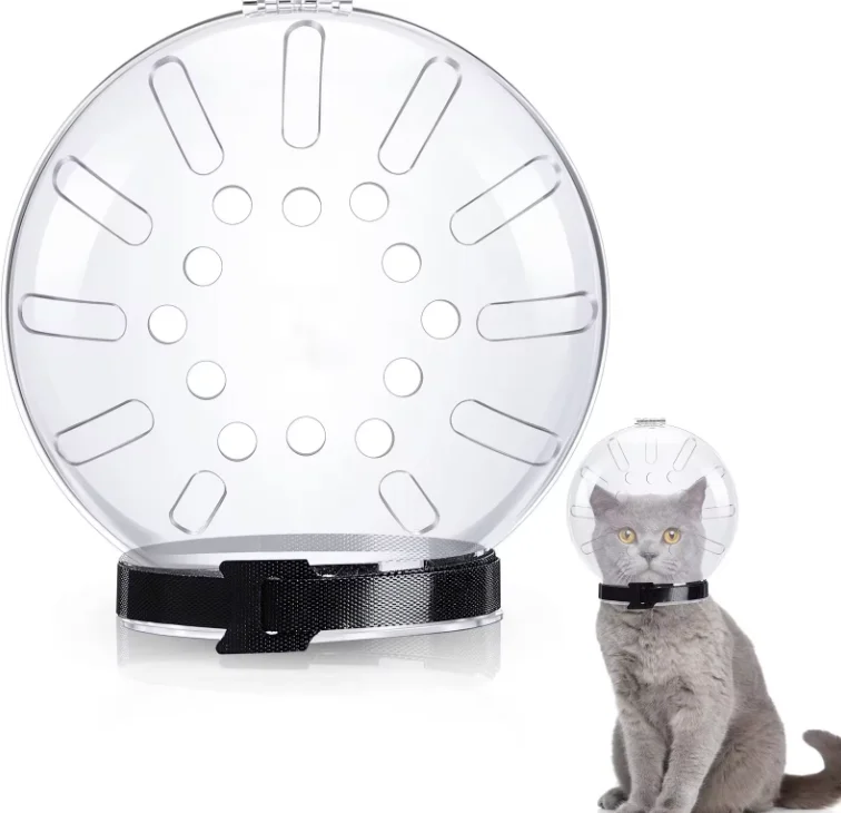 Breathable Adjustable Breathable Anti Bite Protective Anti-Licking Cat Helmet Space Hood Muzzles