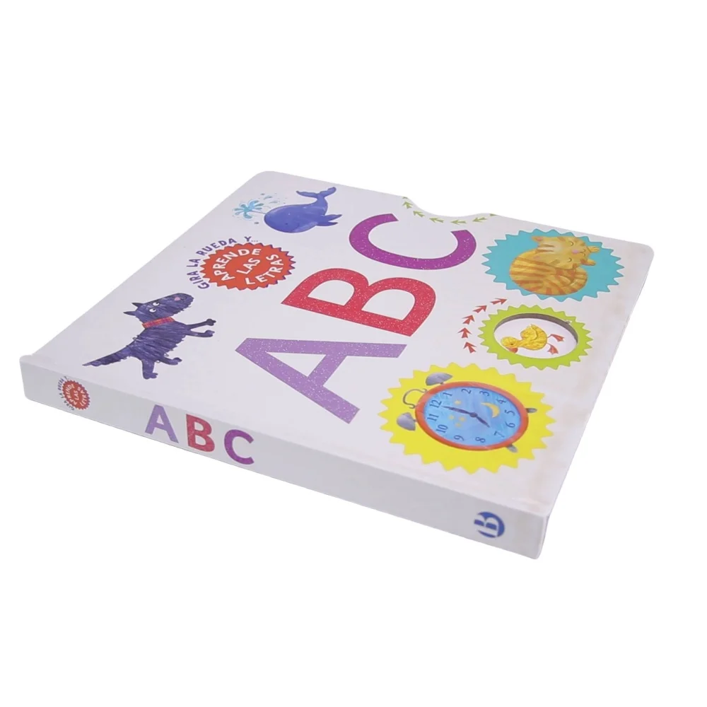 Custom Hardcover Mini Kids ABC Board Glitter Cover English Blank Babies Board Books Children Board Book Printing Service