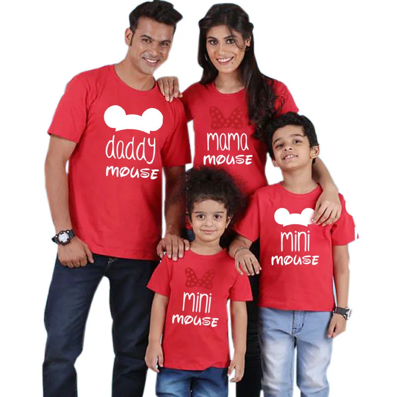 Family matching clothes shirts Mommy and  me Clothing  Matching adult an kids shirts Pattern Cotton T Shirts