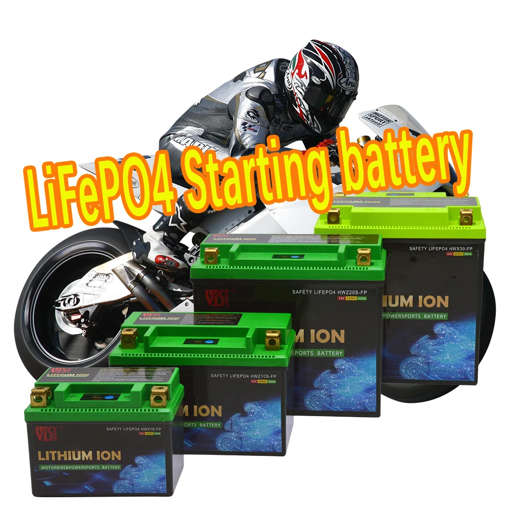 ECODI 12V 1.6Ah 2Ah 2.5Ah 3Ah 3.5Ah 4Ah 5Ah 6Ah 7Ah 8Ah 9Ah 10Ah motorcycle motorbike starting LiFePO4 lithium battery with BMS